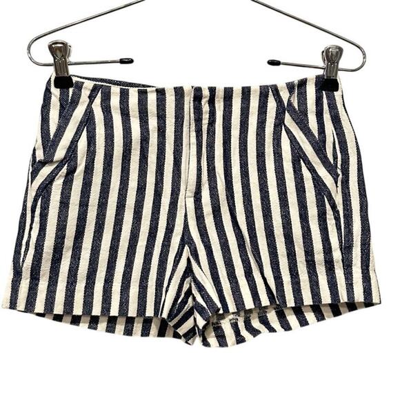 Banana Republic Pants - Banana Republic Size 00 Petite Mid Rise Chino Shorts Beach Striped Black White